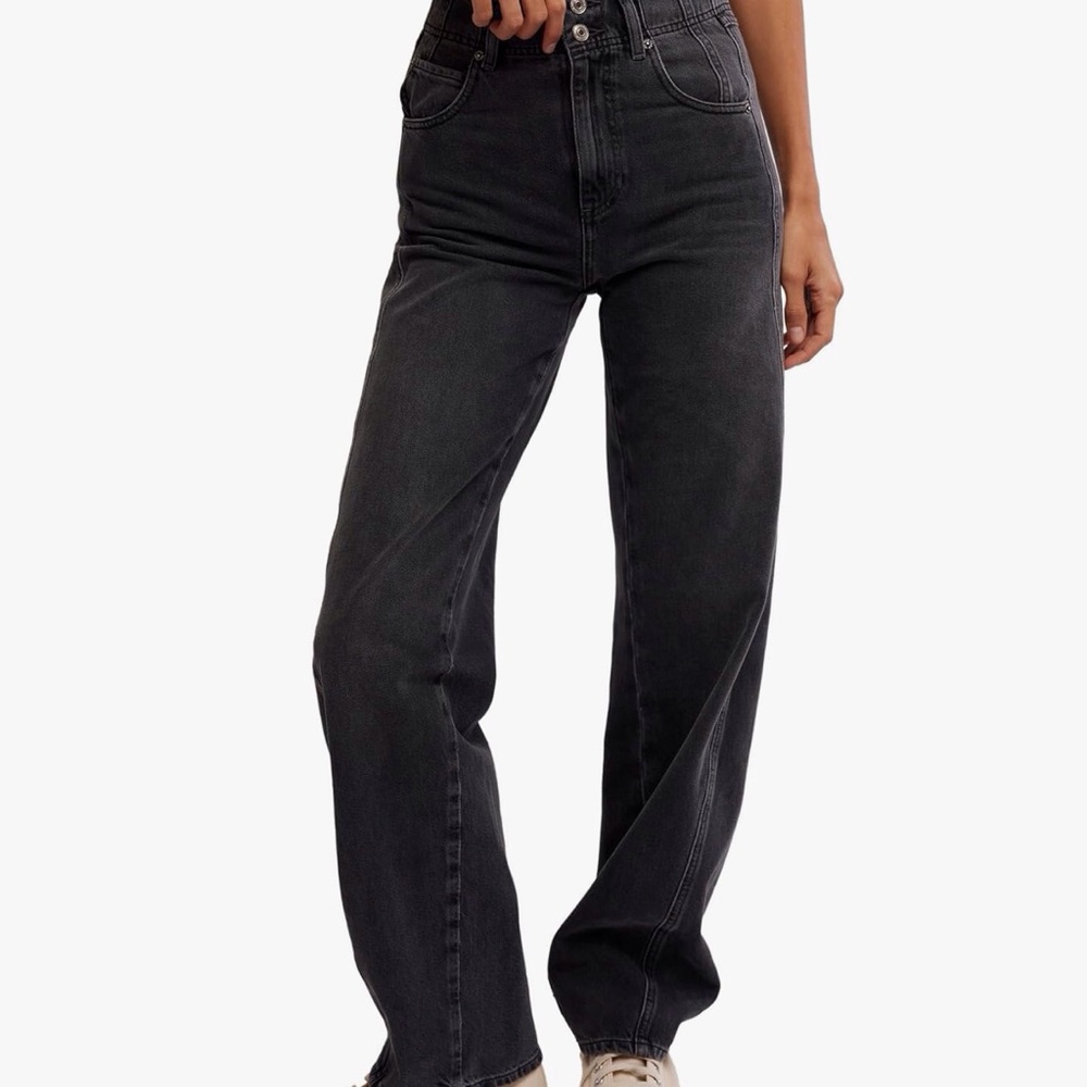 Free People We The Free Aster High Rise Straight Jeans